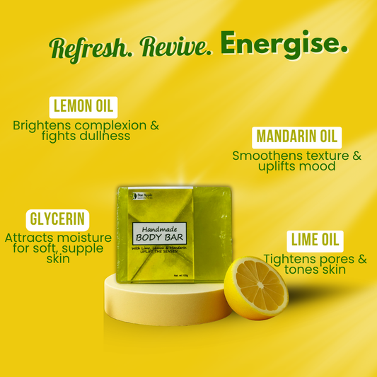 Handmade Body Bar With Lime, Lemon & Mandarin